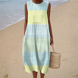 Agathe | Pastel Striped Colourblock Dress