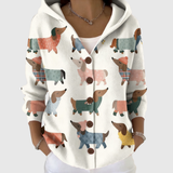 Valerie | White Dog-Print Cardigan