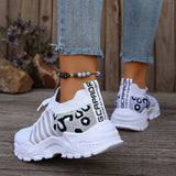 Mila | White Leopard-Trim Sneakers