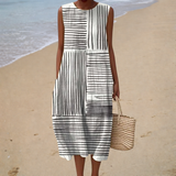 Ines | Black White Geometric Dress