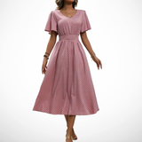 Bianca | Dusty Pink Polka-Dot Dress