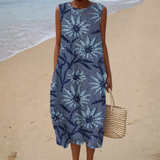 Madeleine | Navy Floral Midi Dress