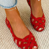 Caterina | Fuchsia Woven Flat Sandals