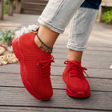 Blanche | White Knit Lace-Up Sneakers