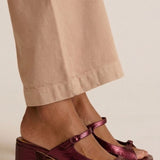 Odile | Gold Peep-Toe Block-Heel Sandals
