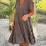 Bexley | Pink V-Neck Swing Dress