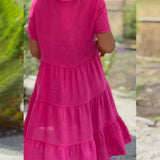 Bexley | Pink V-Neck Swing Dress