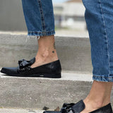 Chelsea | Black Bow Loafers
