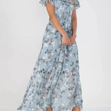 Vera | Peach Floral Off-Shoulder Dress