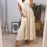 Vita | Yellow Pleated Column Dress