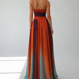 Lilac | Orange Ombre Cut-Out Maxi Dress