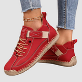 Ginette | White Side-Zip Sneakers