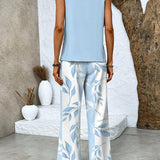Vittoria | Taupe Printed Trouser Set