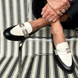 Willow | Black White Penny Loafers