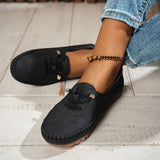 Orthelia | Grey Stitched Moccasins