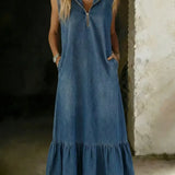 Coline | Sleeveless Denim Skirt with Ruffles