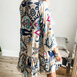 Mireille | Multicolour Abstract Tiered Dress