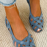 Caterina | Fuchsia Woven Flat Sandals