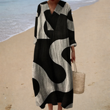 Yvette | Black White Abstract Dress