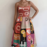 Isabeau | Multicolour Geometric Strap Dress