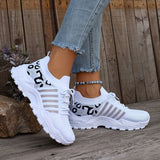 Mila | White Leopard-Trim Sneakers
