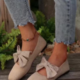 Andrea | Beige Bow Ballet Flats