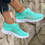 Emmeline | Pink Knit Lace-Up Sneakers