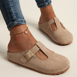 Solea | Beige Buckle Clogs