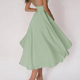 Elara | White Plunging V-Neck Maxi Dress