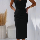 Aurora | Blue Strapless Fitted Midi Dress