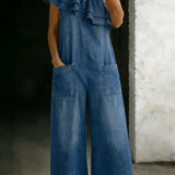 Chloé | One-Shoulder Denim Jumpsuit