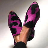 Ivy | Pink Cow Print Loafers