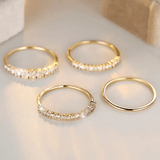 Stackable Rings in 14k Gold Zirconia