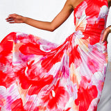 Yanira | Pink Abstract One-Shoulder Dress