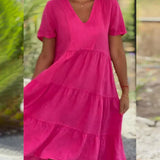 Bexley | Pink V-Neck Swing Dress