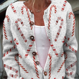 Amelia | Candy-Cane Print Cardigan
