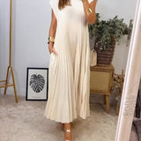 Vita | Yellow Pleated Column Dress