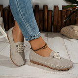 Orthelia | Grey Stitched Moccasins