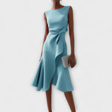 Darlene | Green Sculpted Midi Dress