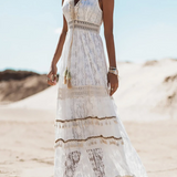 Allison | Ivory Lace Side-Slit Maxi Dress