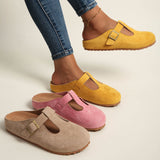 Solea | Beige Buckle Clogs