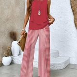 Jamie | Taupe Printed Trouser Set