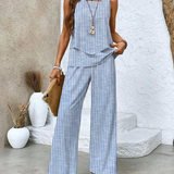 Sabina | White Layered Trouser Set