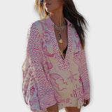 Siandra | Cream Marine-Print Tunic