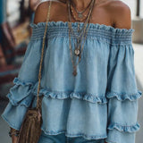 Edith | Off-Shoulder Denim Blouse Look
