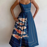 Isabeau | Multicolour Geometric Strap Dress