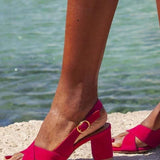 Celeste | Blue Cross-Strap Sandals