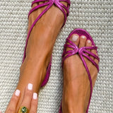 Yolande | Gold Knotted Strap Sandals