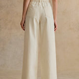 Isla | Cream Cutwork Wide-Leg Jeans