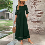 Nadia | Black Sheer-Sleeve Maxi Dress